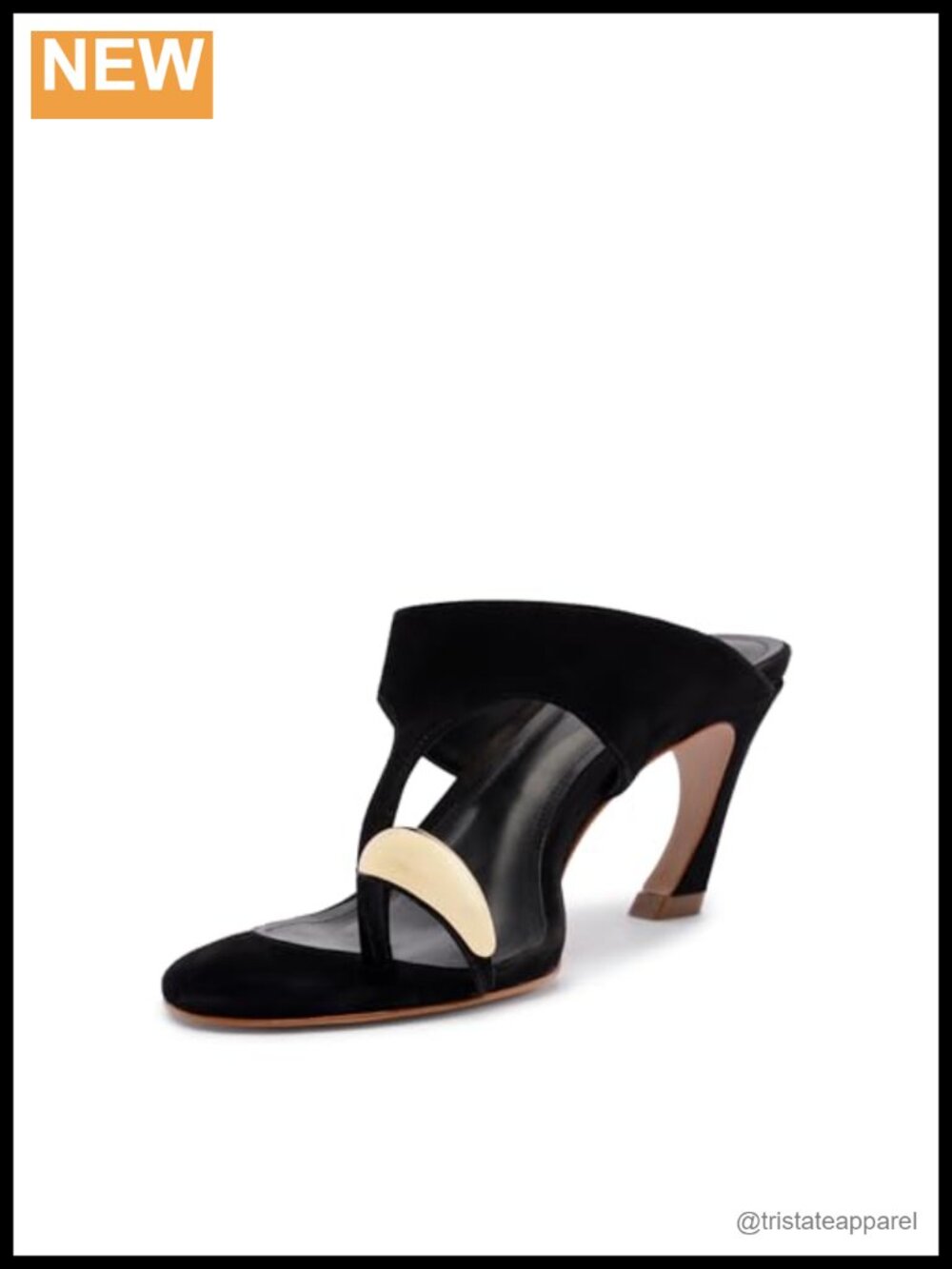 Suede Leather Heeled Sandal Toe-Ring Slip-On Dressy Casual